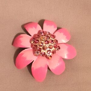 Vintage Pink Flower Brooch